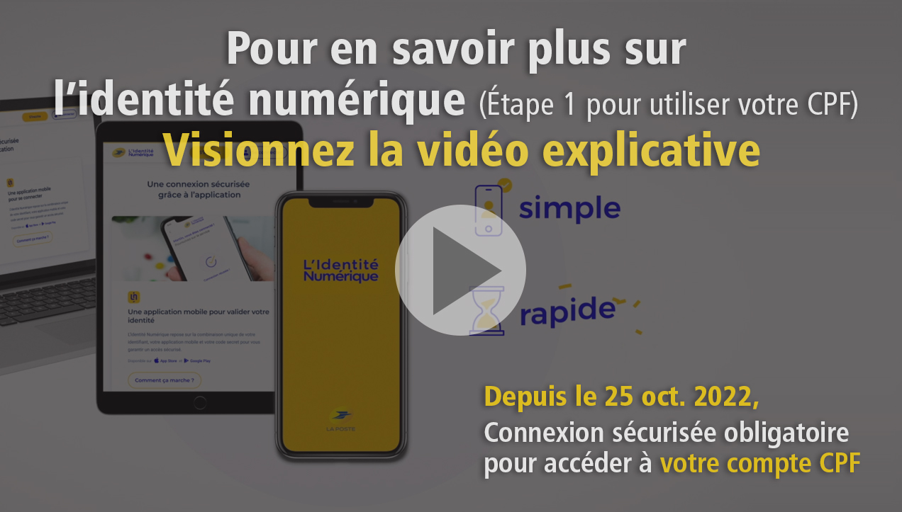 Vidéo explicative France connect Plus pour accéder à votre CPF